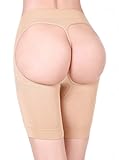 HOLYSNOW Women Open Crotch Bodysuit Belly Fat Trainer Booty Lifters Beige S