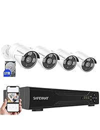 Home Security Camera System 5MP,SAFEVANT 4 Channel Ultra HD 4K Output Video DVR Recorder,4×5.0MP (2560 X 1944) Indoor Outdoor Security Cameras,1TB Hard Drive for 24 7 Recording