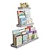 Wallniture Philly Floating Shelves for Wall, Wood Tray Kids' Bookshelf and Toy Storage Shelves Set of 3, Gray