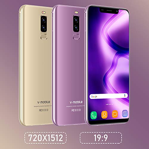 Smartphone Libres V mobile S9 5.85 Pulgada Bateria 3800mAh 16GB ROM 2GB RAM Moviles Libres 3G+ Android 7 Quad Core Ofertas del Dia Dual camara 13MP 5MP Face ID Dual SIM GPS