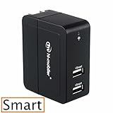 Hi-mobiler® 20W Black USB Dual-Port Smart Travel/Wall Charger with Smart Charging Technology(SCT) For iPhone 6 6 Plus 5S 5C 5 4S 4 iPad Air Mini 1/2/3 Samsung Galaxy S5 S4 S3 Note 4 3 HTC ONE(M8) Nexus and more Tablets Smartphones