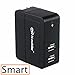 Hi-mobiler® 20W Black USB Dual-Port Smart Travel/Wall Charger with Smart Charging Technology(SCT) For iPhone 6 6 Plus 5S 5C 5 4S 4 iPad Air Mini 1/2/3 Samsung Galaxy S5 S4 S3 Note 4 3 HTC ONE(M8) Nexus and more Tablets Smartphones