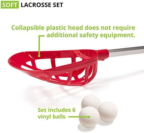 Lacrosse set with sticks and balls, suitable for college activities.