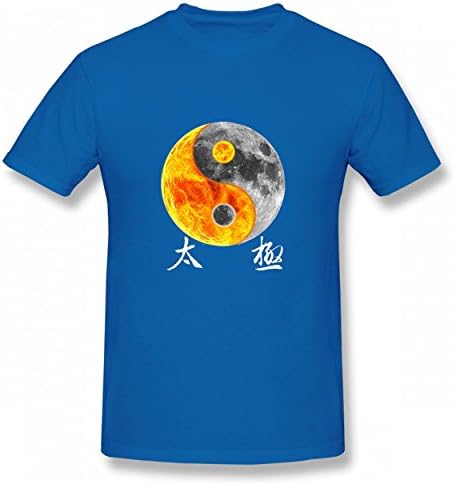Hui Shop Yinyang colorful Gossip Tshirt Printed Cotton T-Shirts Tops Logo Original Man Tee Royal Blue