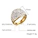Stainless Steel Engagement Wedding Band Ring for Women,White Rhinestone Crystal Paved,Gold Plated