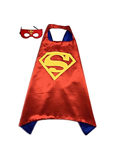 Superman (red) Superhero or Princess CAPE & MASK SET Kids Childrens Halloween Costume