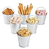OUNONA Mini Metal Bucket Tinplate Tin Pails for