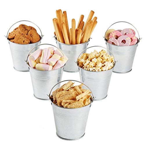 BESTOMZ Mini Metal Bucket Set Of 6 10.5x7.2x10.5cm