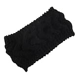 Pusheng Women's Versatile Wool Knit Crochet Twist Hair Band Headband Ear Warmer Black