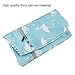 Unime Knitting Tote Bag Canvas Yarn Storage Organizer Bag for Knitting Needles, Yarn and Crochet Supplies (L16.5''×H9'') (Flamingo)
