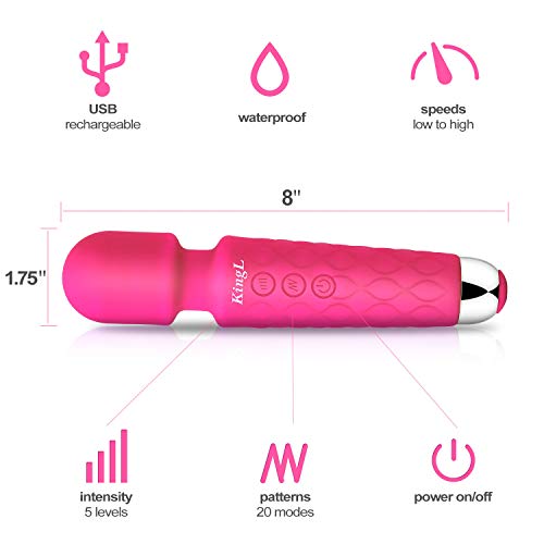 KingL Wand Massager Bullet- New Upgrade Powerful Vibration Modes - Personal Cordless Handheld Wireless Waterproof Mute Rechargeable Massager for Body Relieves Muscle Tension - Sports Recovery ... - Thumbnail 3