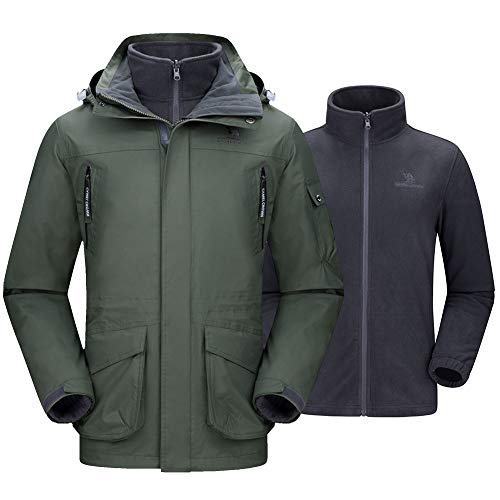 CAMEL CROWN Men's Waterproof 3-in-1 Ski Jacket Windproof Warm