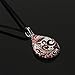 Chuvora Hand Blown Venetian Murano Glass Glitter Red Flower Art Teardrop Pendant Necklace, 17-19 inches