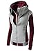 TheLees Unique Layered Design 2Tone Double Zipper Fleece Unisex Hoodie Jacket