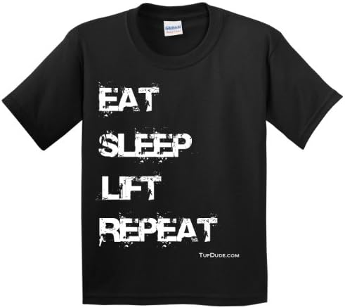 Tuf Dude Men's Eat Sleep Lift Repeat T-shirt L Black