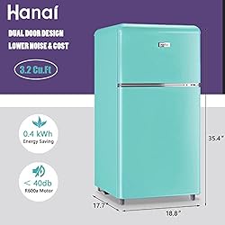 WANAI Compact Refrigerator 3.2 Cu.Ft Classic Retro