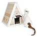 Petsfit Outdoor Cat House Weatherproof, Outside Feral Cat House with Escape Door,Outdoor Indoor Pet House for Small Animal