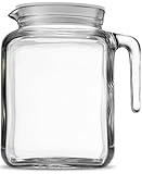 Bormioli Rocco Hermetic Seal Glass Pitcher With Lid and Spout [68 Ounce] Great for Homemade Juice &amp; Iced Tea or for Glass Milk Bottles ()
