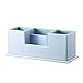 UnionBasic Desk Organizer, Desktop Caddy Leather Multi-compartment Pen Holder Office Stationer Organizer, Blue