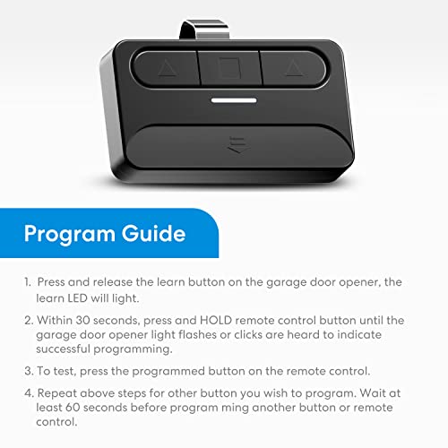 Garage Door Opener Remote, Purple Learn Button Compatible with