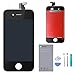URSEND for iPhone 4 GSM LCD Touch Screen Display Digitizer Screen Replacement Assembly with Repair Tool (black)