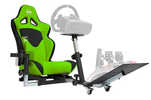Openwheeler GEN2 Racing Wheel Stand Cockpit Green on Black | Fits All Logitech G29 | G920 | All Thrustmaster | All Fanatec Wheels | Compatible with Xbox One, PlayStation, PC Platforms
