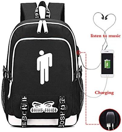 Anti Theft 15.6'' Laptop Backpack with USB Charging Port School Bag Travel Hiking Daypack Rucksack