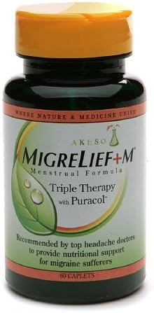 Akeso Migrelief+M Menstrual Formula Caplets - 60 Ea (Pack of 3)