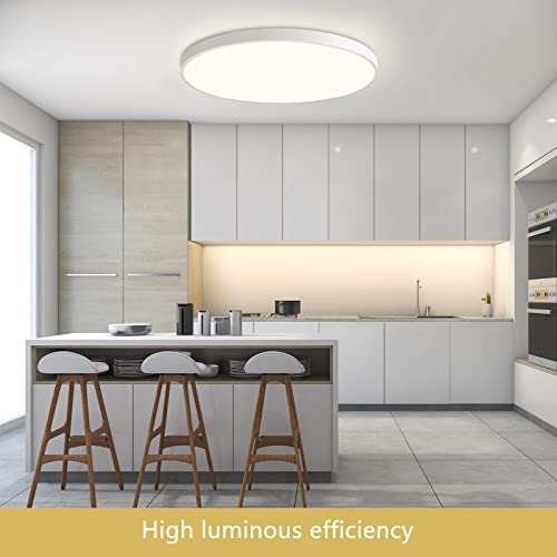 JDONG LED Ceiling Light 54 W Flat Round White Ceiling Light Modern Warm 3000 K Lamp for Bedroom Office Living Room Kitchen Cellar Balcony Diameter 50 cm