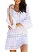 Wander Agio Womens Loose Cover up Beach Swimsuit Beach Bikini Coverups OneSize Lace White
