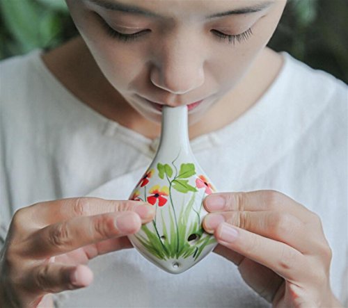 Easyflower Wonderful Musical Instruments Toy 6 Hole Middle Tone C Tune Ocarina Beginner Flute Painted Musical Instrument(Orange Butterfly) - Thumbnail 3