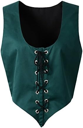 Renaissance Medieval Halloween Reversible Costume Bodice Pirate Fair Wench Corset