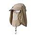 Flammi UPF 50+ Outdoor Multifunctional Flap Hat Neck Protection Cap with Removable Sun Shield and Mask UV Sun Protective Perfect for Fishing Hiking Garden Work Outdoor Activities