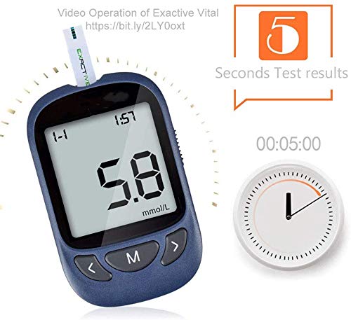 Blood-Glucose-Monitors-Tester-Diabetes-Test-Kit-Blood-Sugar-Testing-Kit-with-50-Codefree-Test-Strips-50-Lancets-Lancing-Device-Case-Included-for-UK-Diabetics-in-mmolL-by-Exactive-Vital