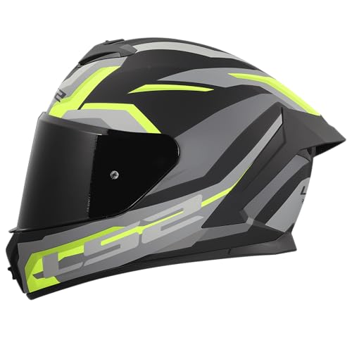 LS2, Integral Motorcycle Helmet RAPID III HYPER Black HV Yellow, M