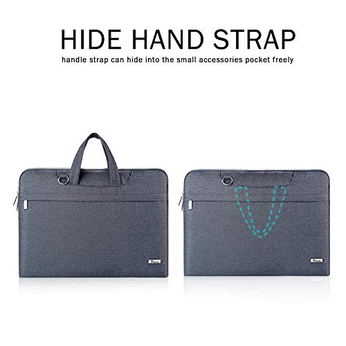 V Voova Shoulder Bag for Laptop 17 17.3 Inch Slim Waterproof Notebook Carrying Briefcase Compatible with MacBook Pro 17" HP/Dell/Lenovo/ASUS/Acer Computer/Ipad,Grey