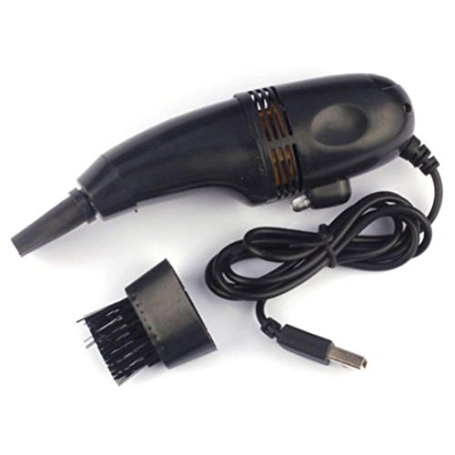 Lotus.Flower Portable Mini Computer Vacuum USB Keyboard Cleaner PC Laptop Brush Dust Cleaning Kit for Keyboard, Printer, Camera Equipment, Audio-Visual Equipment,Office Electronic Equipment (Black)