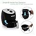 NutriChef Air Fryer Large Convection Oven Qt Capacity Stainless Steel Basket Electric Multi Cooker-1300 Watt High Power Oilless Kitchen Hot Toaster Cooker-3L Non Stick Teflon Fry, 3.7 quart, Black