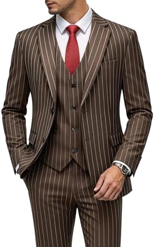 Sharp Luxurious 2pc Men's Double Breasted Pinstripe Suit w/1 Pair