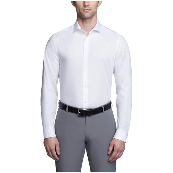 calvin klein steel dress shirt regular fit Calvin Klein Steel+ Men's White Dress Shirt Regular Fit French Cuff No –  JNL Trading main image 0