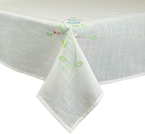 Embroidered Easter Egg Garden Tablecloth. 52". Only One Left!