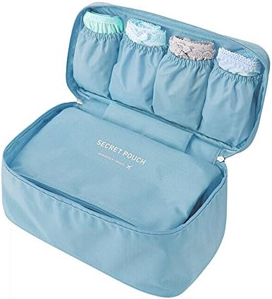 Simus-Multi-Functional Underwear Pouch Fashion Portable Bra Bag Waterproof Travel Organizer Cosmetic Make-up Bag Toilet Bag Kit Handbag Luggage Storage for Men and Women (Sky Blue)