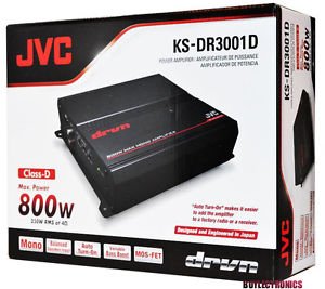JVC KS-DR3001D 800W Peak DRVN Series Class-D 2-Ohm Stable Import