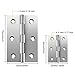 Boao 16 Pieces Stainless Steel Folding Butt Hinges Home Furniture Hardware Door Hinge with 96 Pieces Stainless Steel Screws (2 Inch and 3 Inch, Silver)