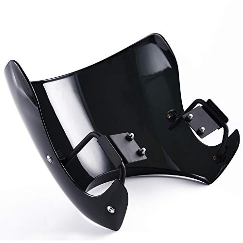 FATExpress Windshield with Bracket for 2018 Kawasaki Z900RS Motorcycle Aftermarket Plastic Windscreen Cafe Racer Fairing Wind Shield Screen Protector 18 (Smoke)