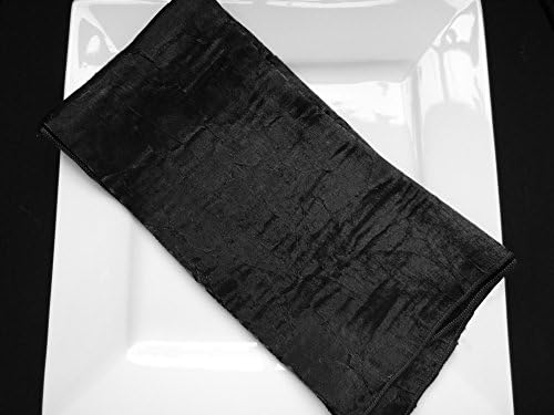 Lot of 100 Black Crushed Taffeta Wedding Napkins