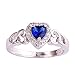 Psiroy 925 Sterling Silver Plated Heart Shaped Simulated Blue Sapphire Halo Engagement Ring for Women Size 8
