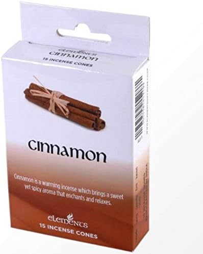 Elements Box of 15 Indian Incense Cones (CINNAMON) - Warming Cinnamon incense with sweet spicy aroma