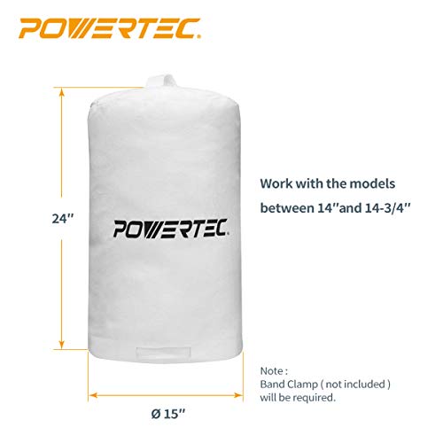POWERTEC 70006 Dust Collector Bag, 15" x 24", 1 Micron Filter Pricepulse