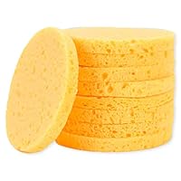 Timoo Facial Cellulose Sponge, 25 Count Round Face Sponge for Exfoliator and Makeup Removal, Reusable and Biodegradable.